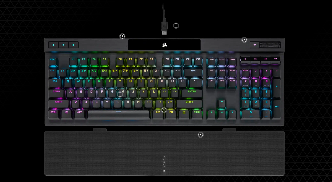 Bàn phím cơ Corsair K70 PRO OPX Silver RGB gán phím