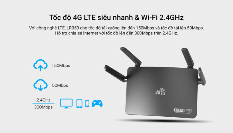 Bộ định tuyến không dây Totolink LR350 4G LTE khuyến mãi giá sốc Cần Thơ