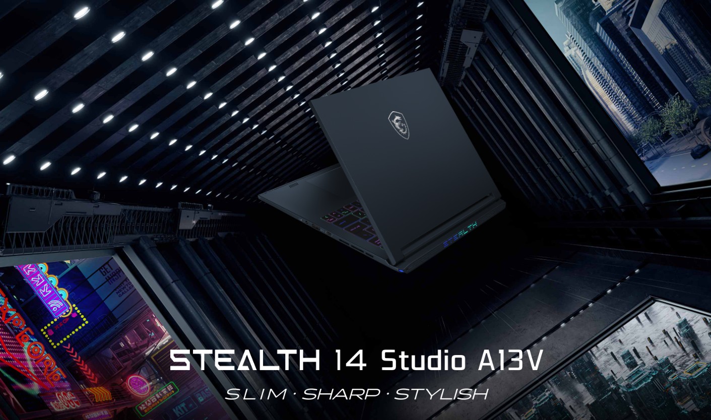 Laptop Gaming MSI Stealth 14 Studio A13VF thiết kế nhỏ gọn mỏng nhẹ