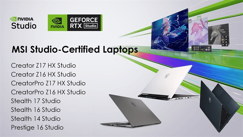 Laptop Gaming MSI Stealth 14 Studio A13VF sử dụng VGA NVIDIA STUDIO