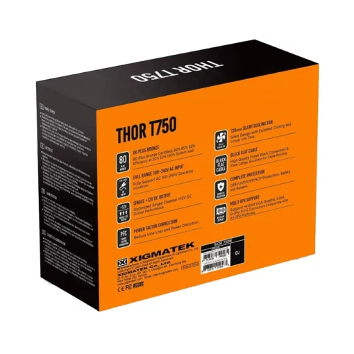 Nguồn máy tính XIGMATEK Thor T750 750W 80 Plus Bronze (EN49585)