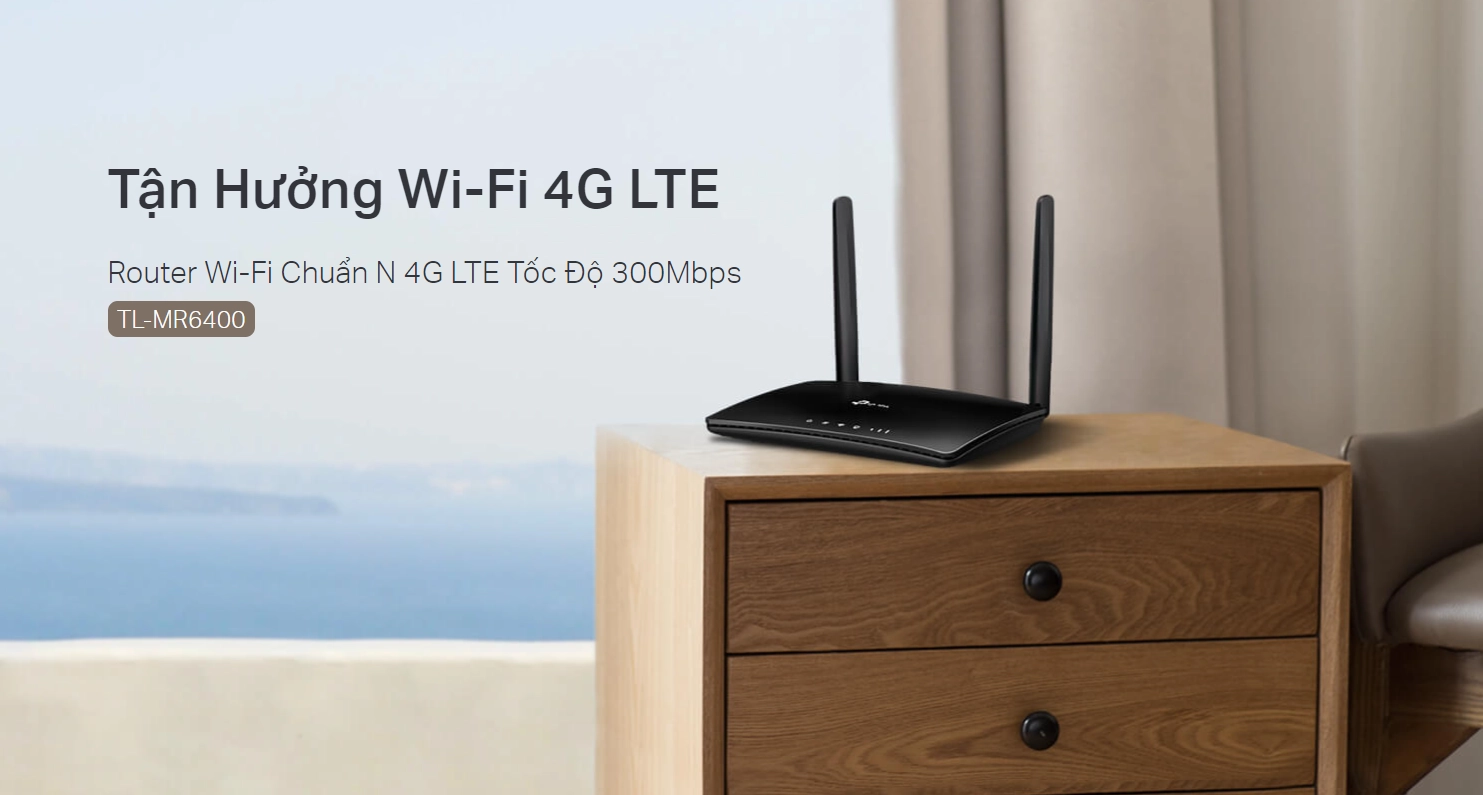 Router Wi-Fi 4G LTE TP-Link TL-MR6400 V5.3 Tốc Độ 300 Mbps không cần cấu hình cắm vào là dùng