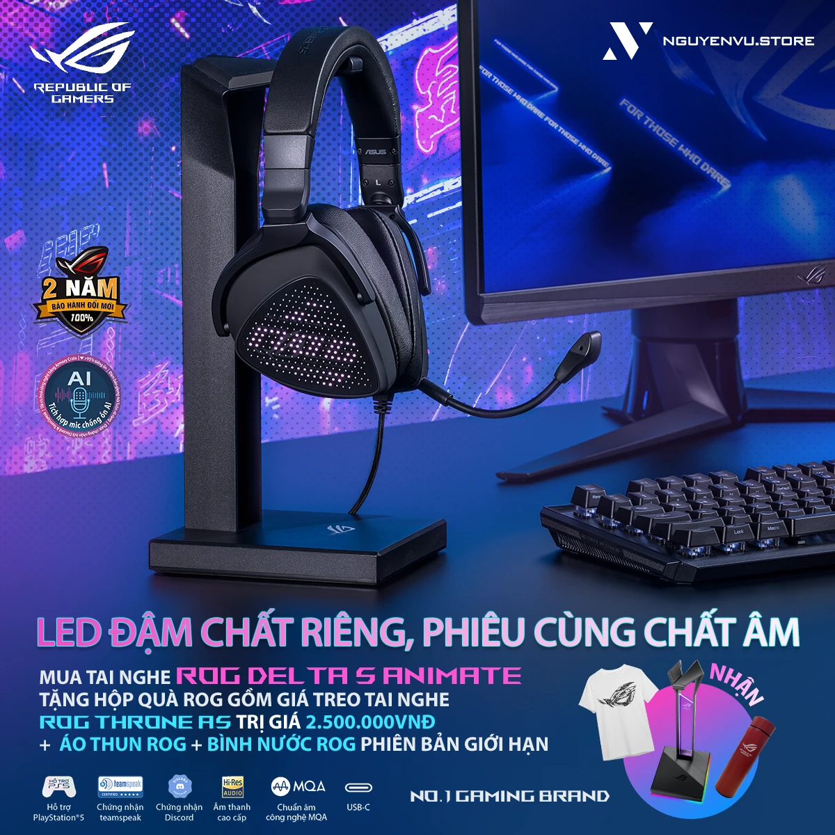 ROG DELTA S ANIMATED - LED ĐẬM CHẤT RIÊNG, PHIÊU CÙNG CHẤT ÂM