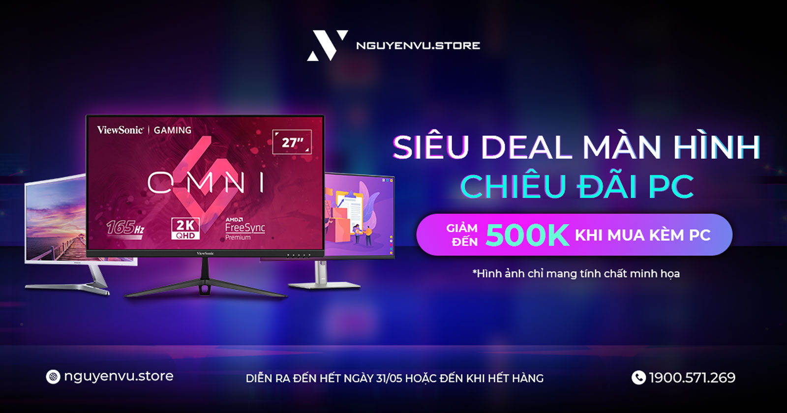 Màn hình giảm đến 500.000đ khi mua cùng PC