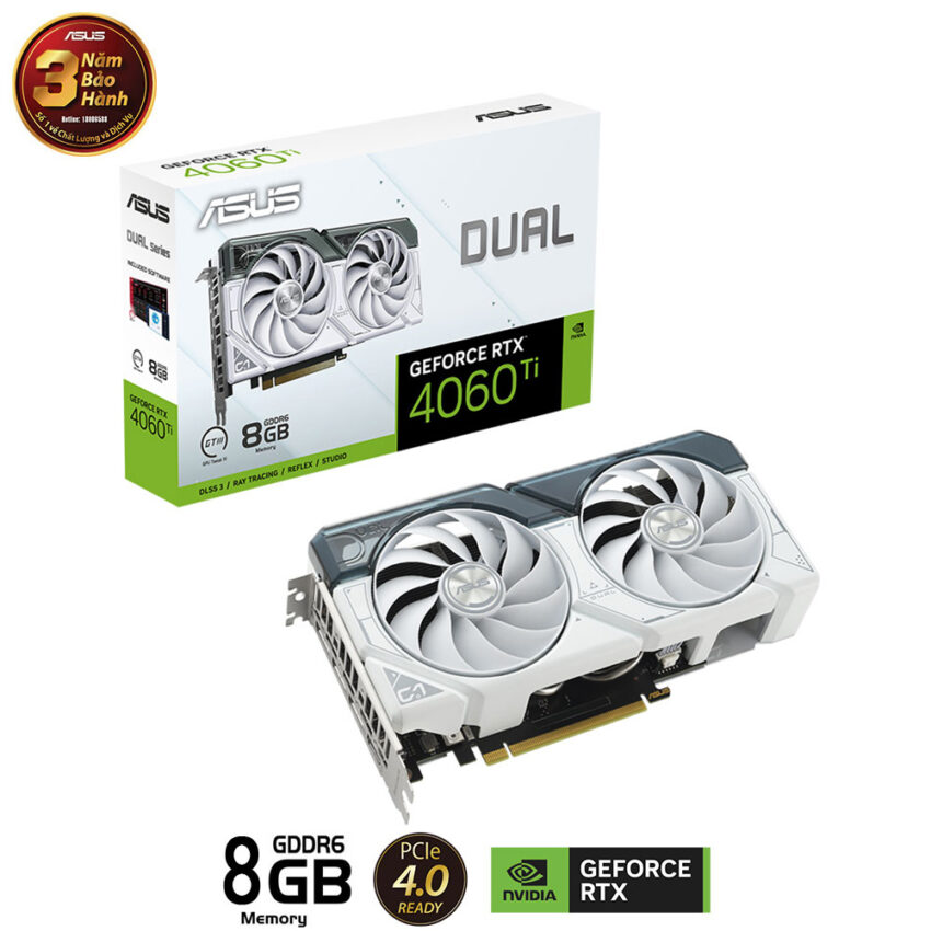 ASUS Dual GeForce RTX 4060 Ti White Edition 8GB GDDR6