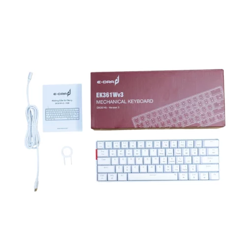 Bàn phím cơ E-Dra EK361W V3 Trắng