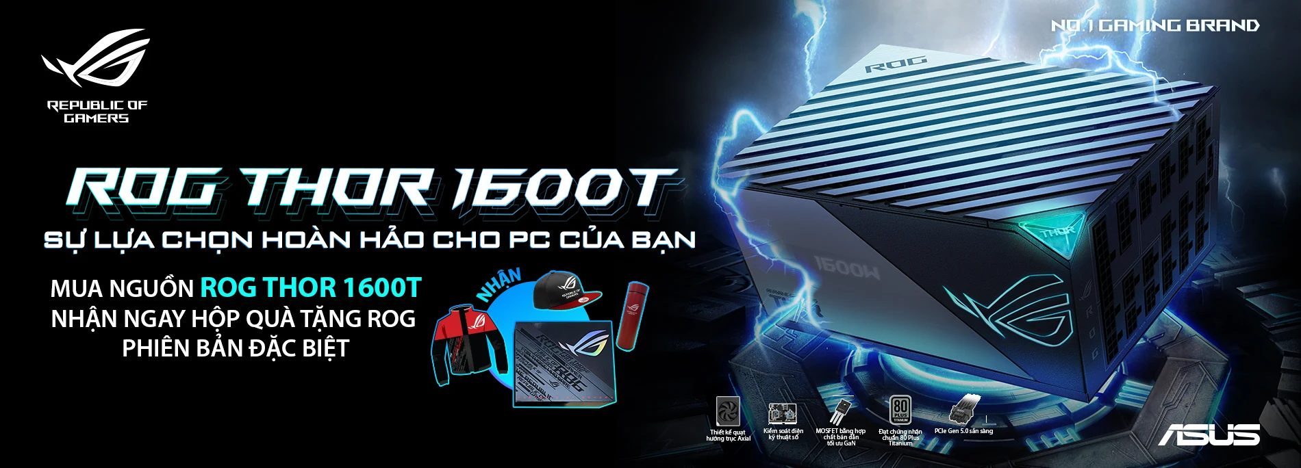 ROG THOR 1600T - Nguồn Đỉnh Cho Máy Đỉnh