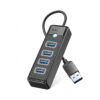 Bộ chia USB Hub ORICO PW4U-U3-015-BK 4 cổng USB 3.0, Đen chính hãng giá rẻ Cần Thơ