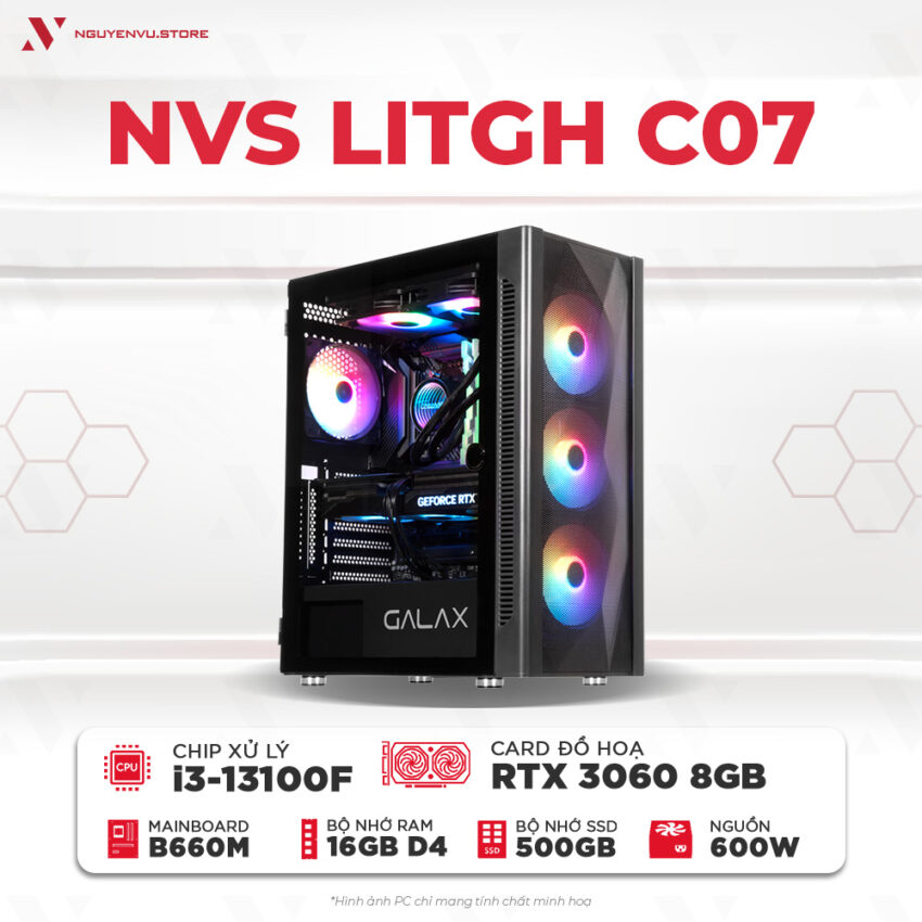 Cấu hình máy tính PC gaming i3 13100F RTX 3060 giá rẻ chính hãng tại Cần Thơ, hỗ trợ trả góp