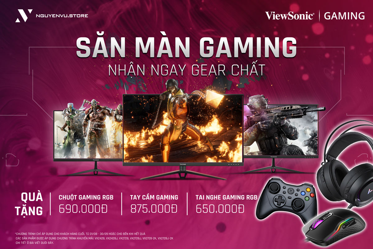 Săn Màn Gaming ViewSonic Nhận Ngay Gear Chất