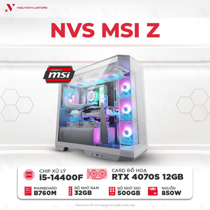 PC gaming MSI Zero i5 14400F RTX 4070 Super