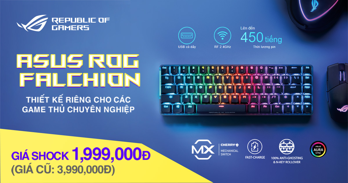 Asus ROG Falchion - thiết kế dành riêng cho game thủ chuyên nghiệp