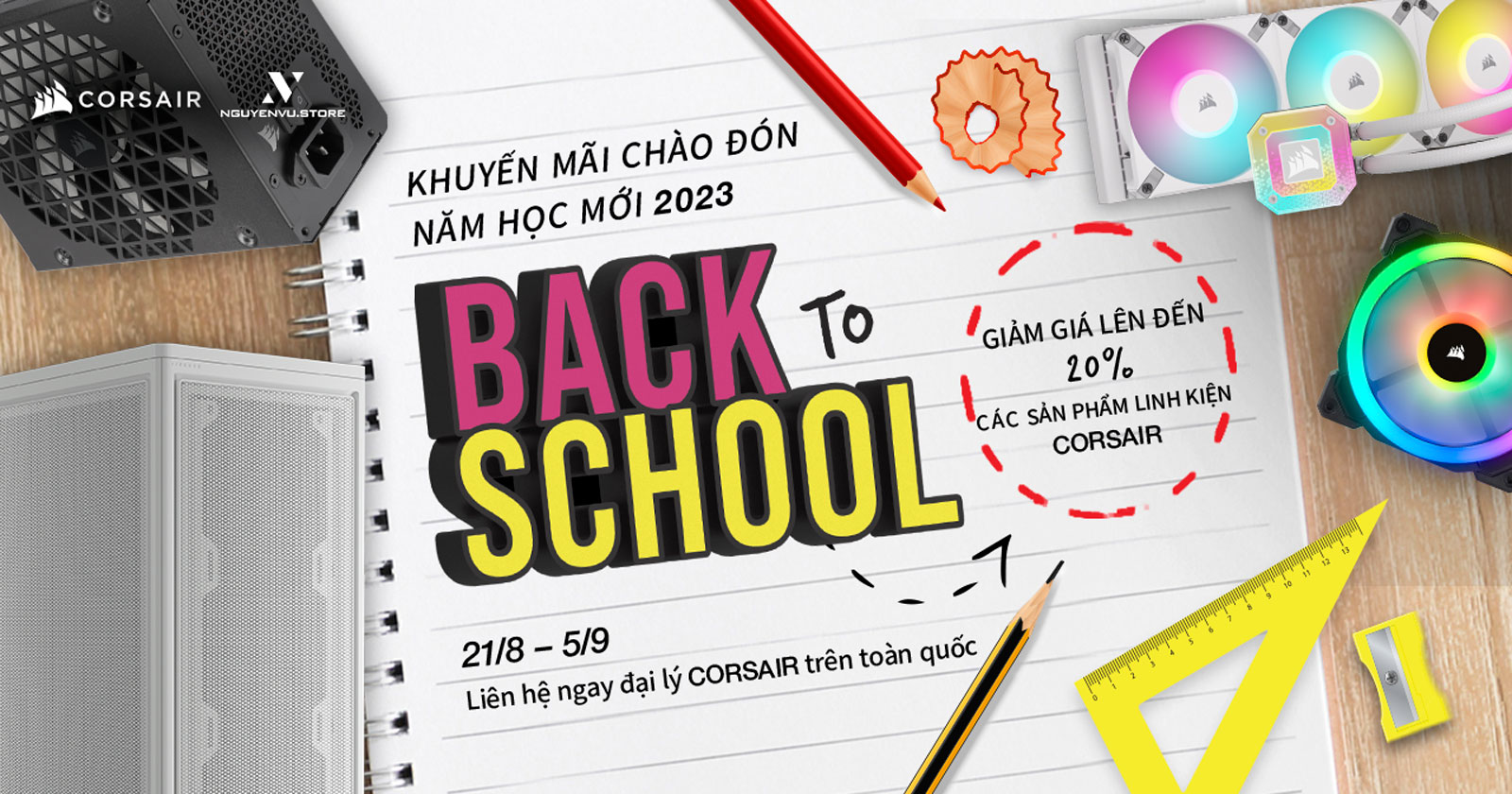 Corsair Back To School | Linh kiện PC giảm đến 20%