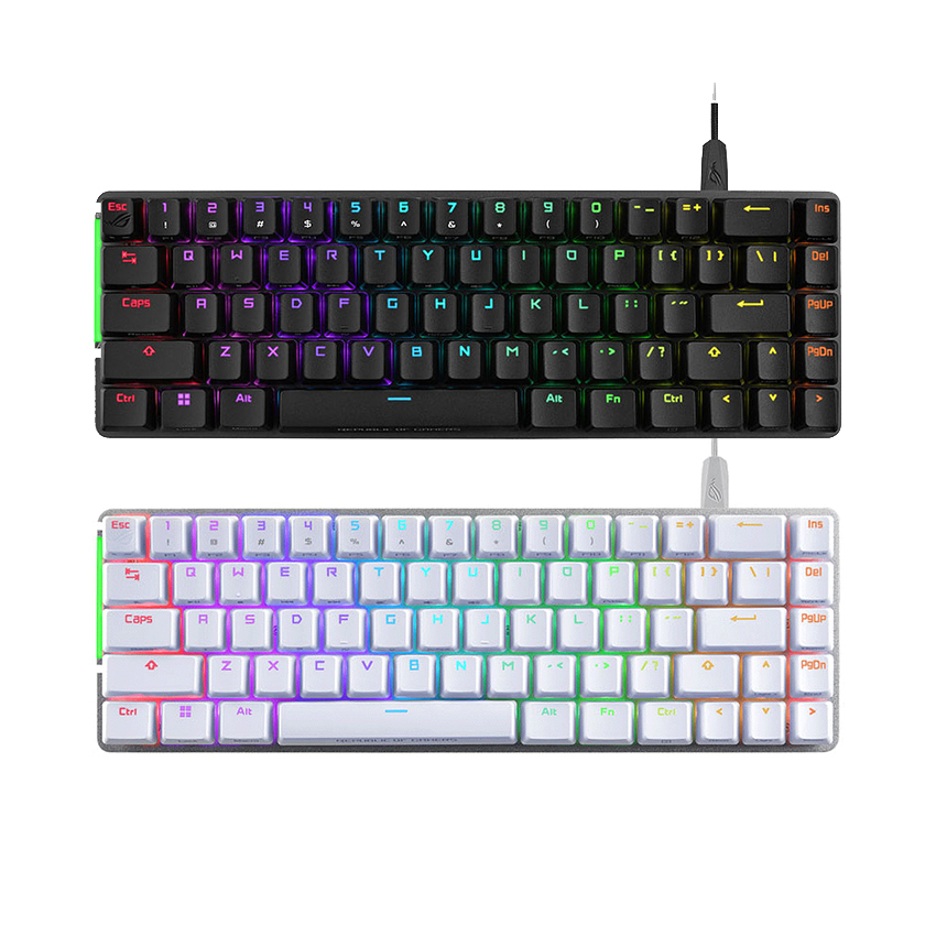 Bàn phím cơ gaming ASUS ROG FALCHION ACE, kích thước 65%, ROG NX Switch độc quyền (pre-lubed), nhựa ABS, foam giảm âm, bảng điều khiển cảm ứng, hai cổng Type-C