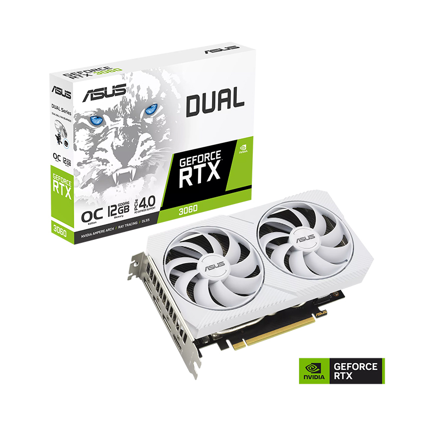 Card màn hình ASUS Dual GeForce RTX 3060 White OC Edition 12GB GDDR6