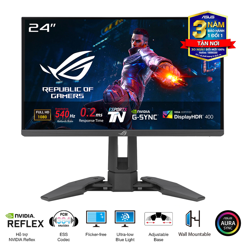 Màn Hình ASUS ROG Swift Pro PG248QP 24.1 inch TN FHD 540Hz 0.2ms