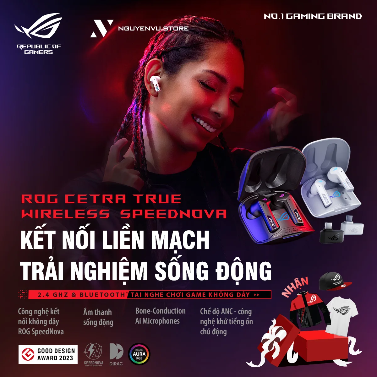 ROG CETRA TRUE WIRELESS SPEEDNOVA - KẾT NỐI LIỀN MẠCH TRẢI NGHIỆM SỐNG ĐỘNG