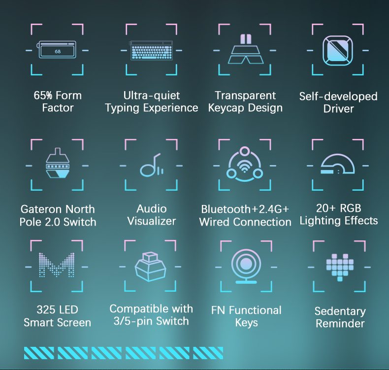 Bàn phím cơ KT68 Pro Three-mode Mechanical