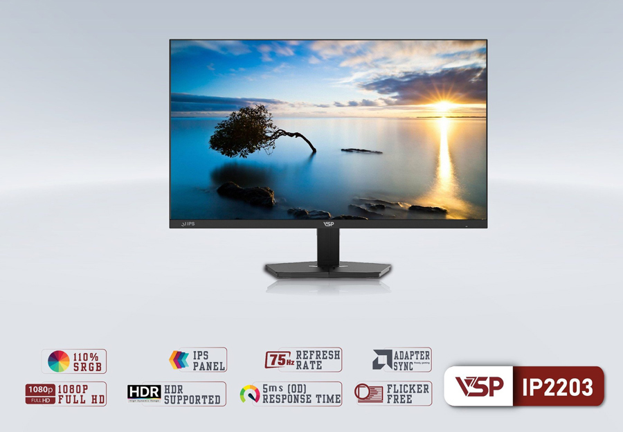 Màn hình VSP IP2203 21.5 inch Full HD IPS 75Hz 5ms