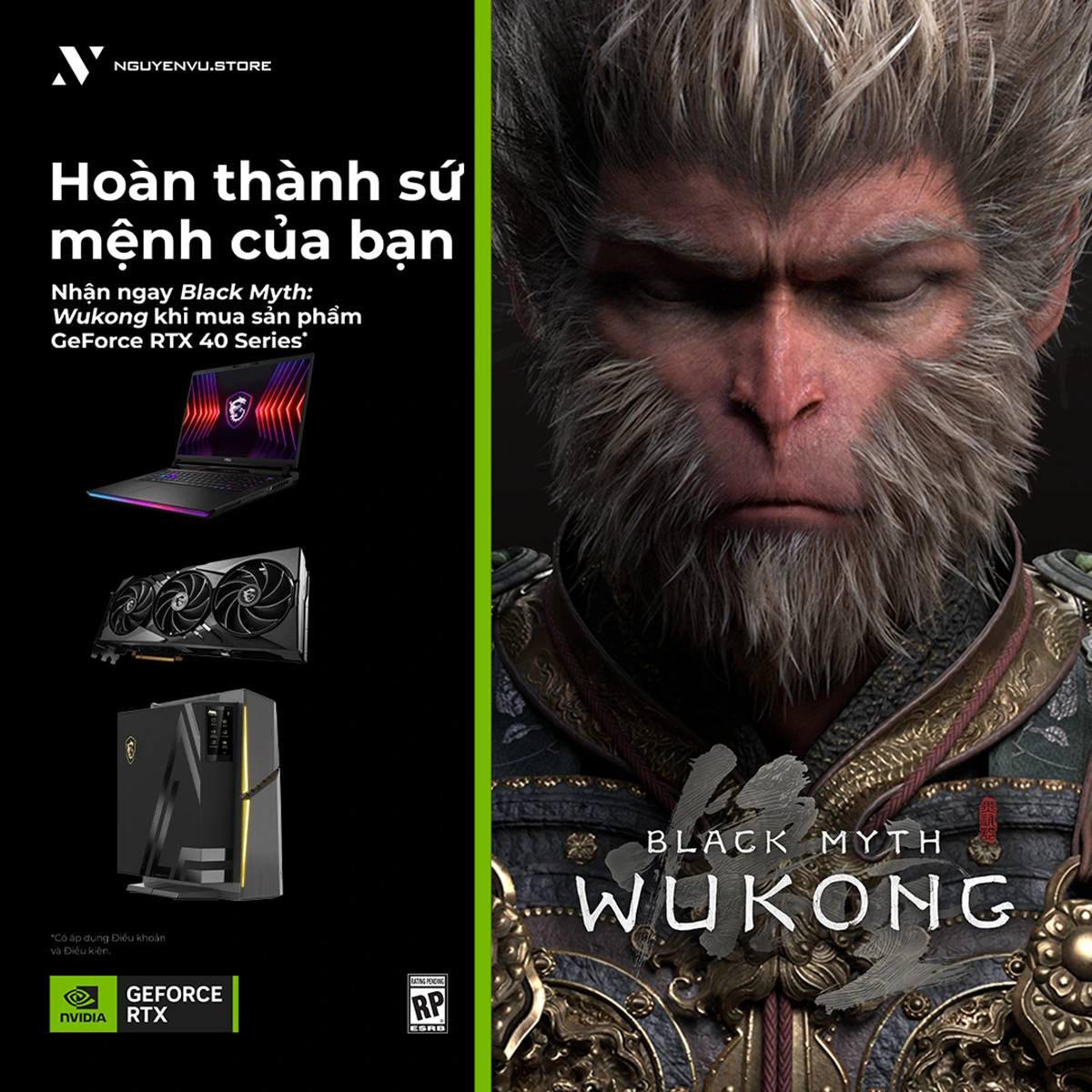 Mua Laptop MSI, nhận ngay Black Myth: Wukong Bundle | Nguyễn Vũ Store