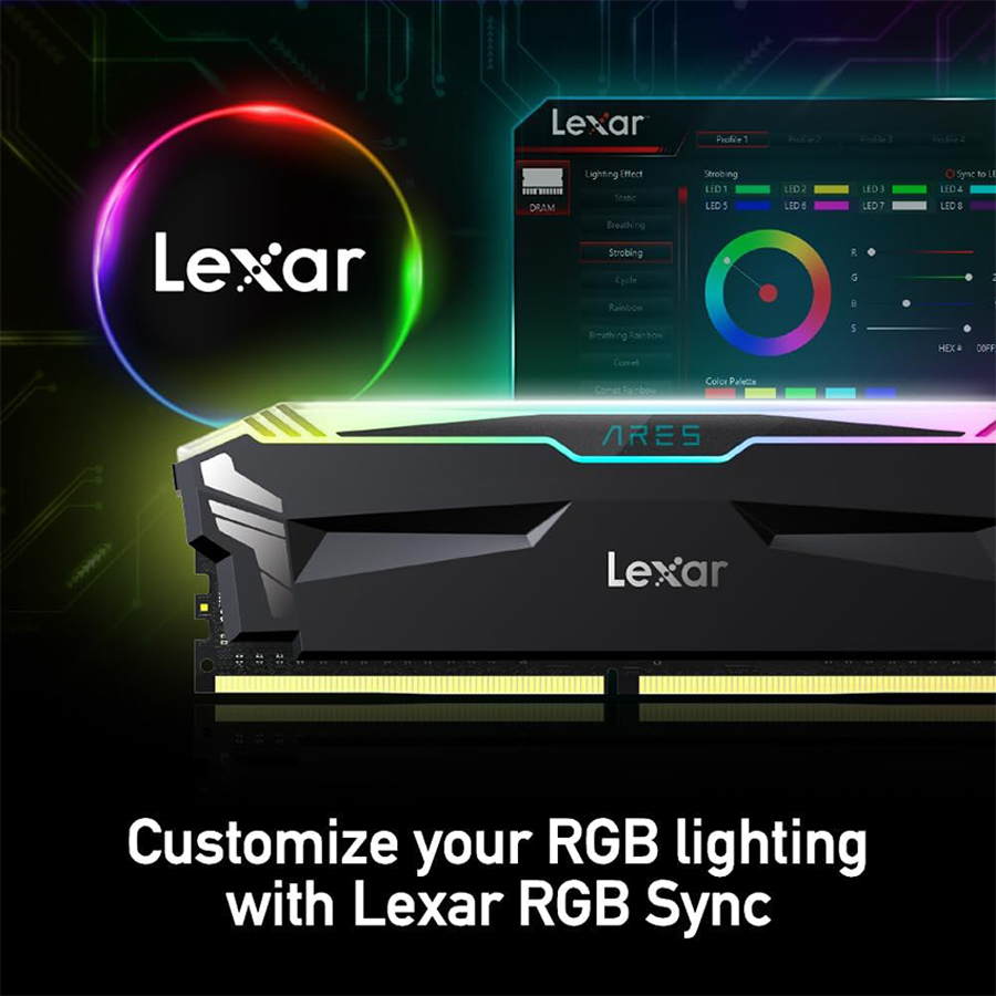 Bộ Nhớ Lexar ARES RGB 16GB DDR4 Bus 3600 MHz Cas 18
