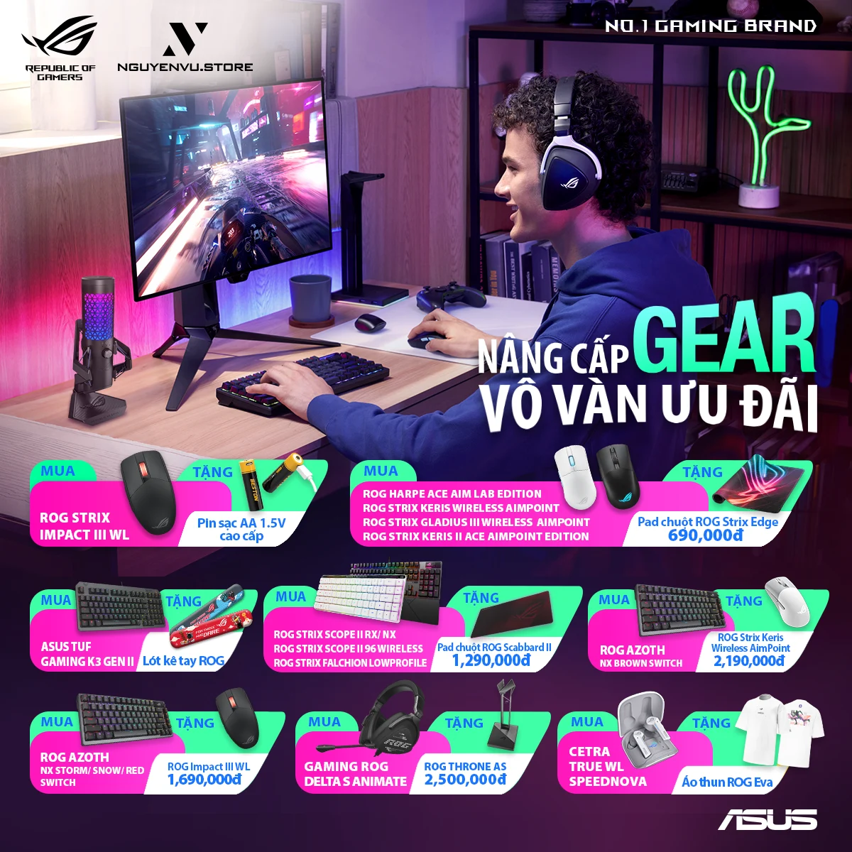 Nâng cấp gear Asus/Asus ROG với vô vàn ưu đãi | Nguyễn Vũ Store