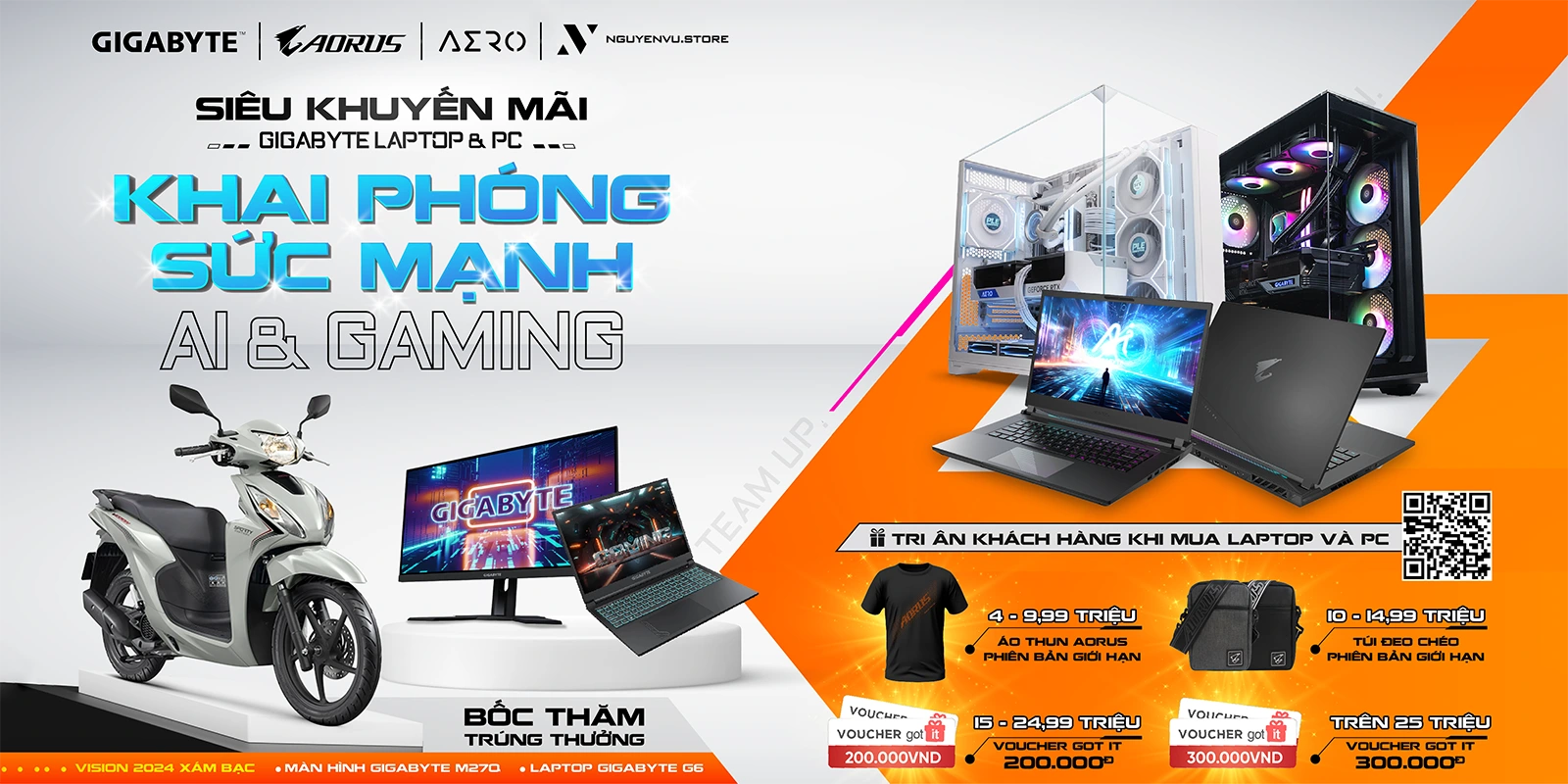 SIÊU KHUYẾN MÃI GIGABYTE LAPTOP & PC - KHAI PHÓNG SỨC MẠNH AI & GAMING