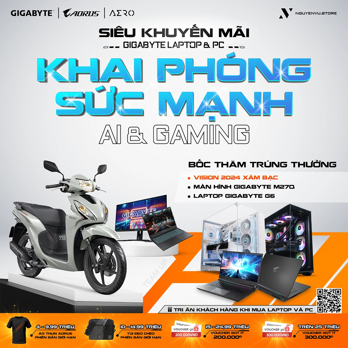 SIÊU KHUYẾN MÃI GIGABYTE LAPTOP & PC - KHAI PHÓNG SỨC MẠNH AI & GAMING