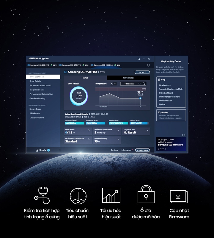 SSD Samsung 990 PRO NVMeTM M.2 1TB MZ-V9P1T0BW