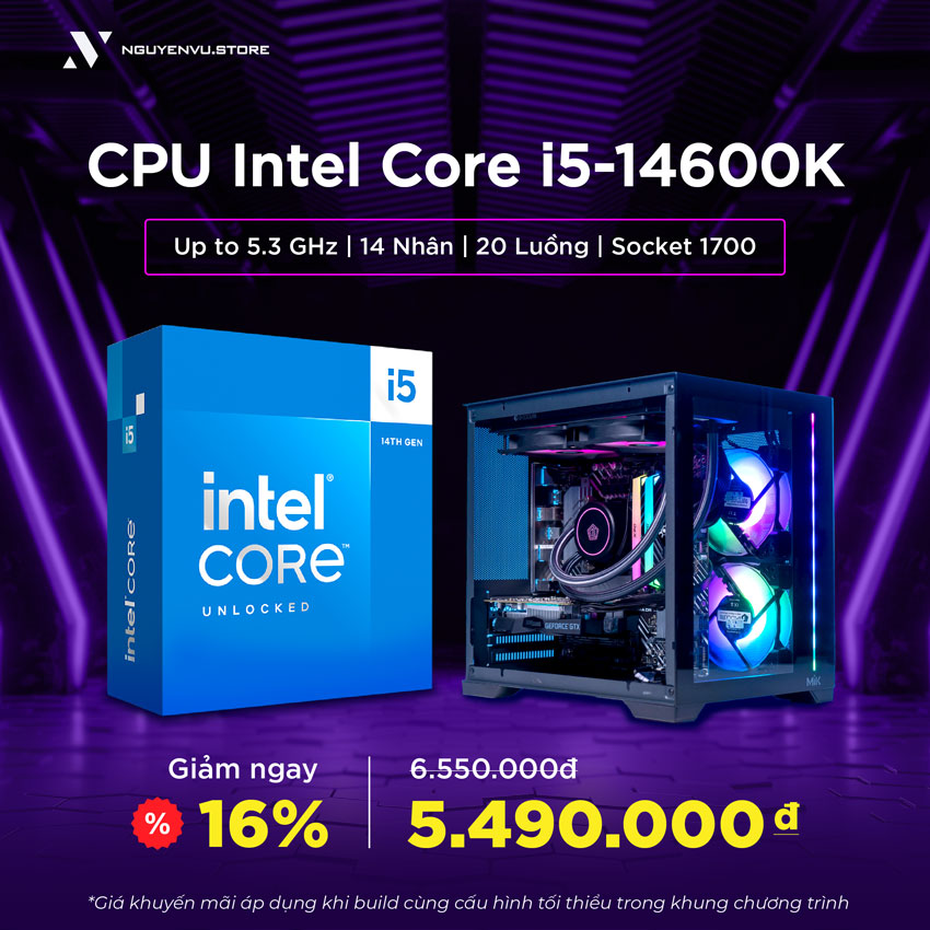 CPU Intel Core i7-13700K (Up to 5.4 GHz | 16 Nhân | 24 Luồng | Socket 1700)