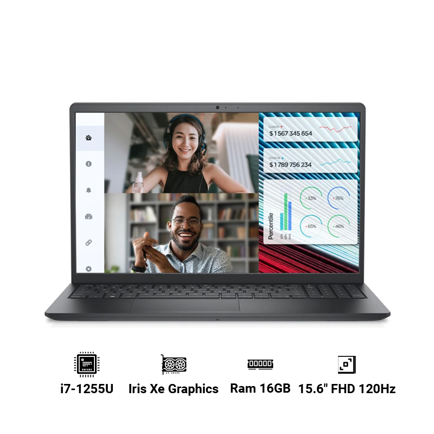 Laptop Dell Vostro 3520 P112F ( Intel Core i7-1255U | 16GB | 512GB | Intel Iris Xe | 15.6 inch FHD | Win 11 | Đen )