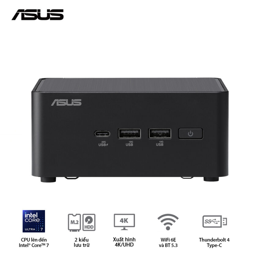 PC Mini Asus NUC 14 Pro RNUC14RVHI300001I (i3-100U, Intel UHD Graphics, Wi-Fi 6E AX211, Bluetooth 5.2)