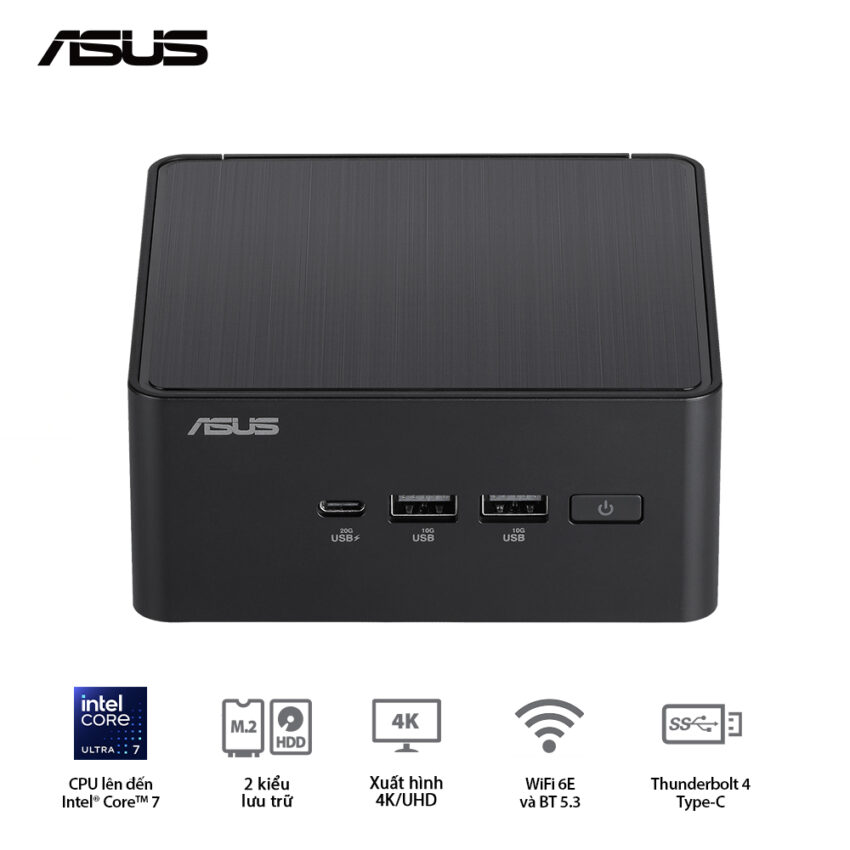 PC Mini Asus NUC 14 Pro RNUC14RVHI300001I (i3-100U, Intel UHD Graphics, Wi-Fi 6E AX211, Bluetooth 5.2)