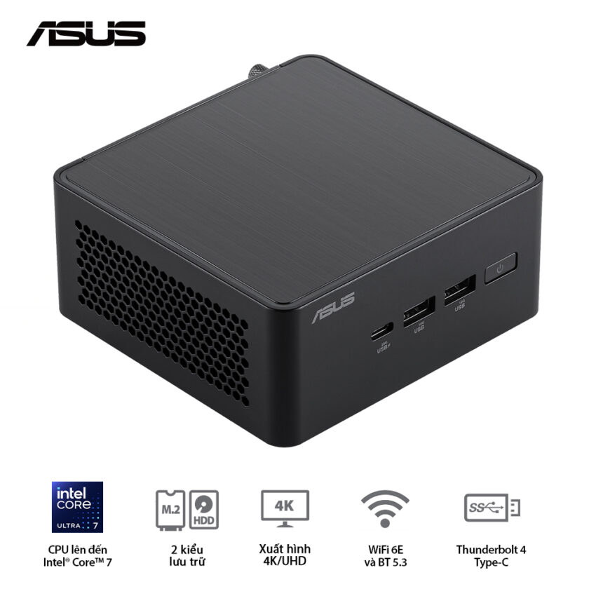 PC Mini Asus NUC 14 Pro RNUC14RVHI300001I (i3-100U, Intel UHD Graphics, Wi-Fi 6E AX211, Bluetooth 5.2)