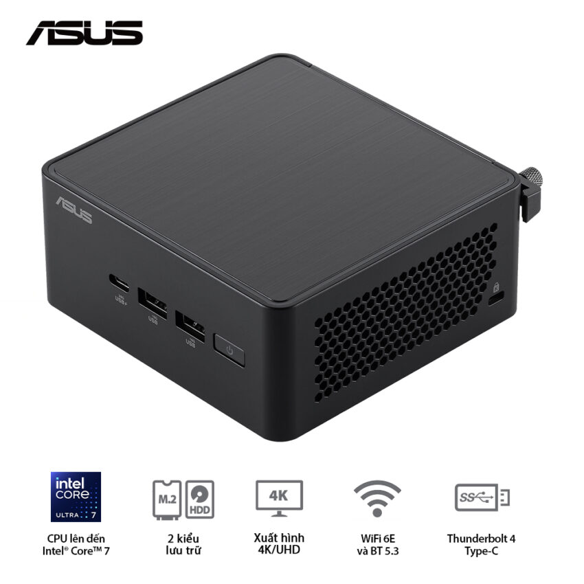 PC Mini Asus NUC 14 Pro RNUC14RVHI300001I (i3-100U, Intel UHD Graphics, Wi-Fi 6E AX211, Bluetooth 5.2)