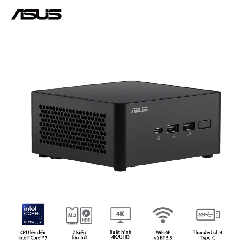 PC Mini Asus NUC 14 Pro RNUC14RVHI300001I (i3-100U, Intel UHD Graphics, Wi-Fi 6E AX211, Bluetooth 5.2)