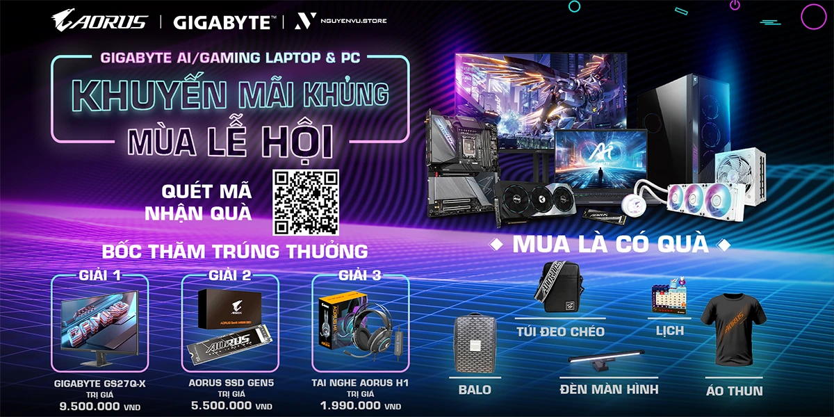 Gigabyte khuyến mãi mùa lễ hội 2024 | Nguyễn Vũ Store