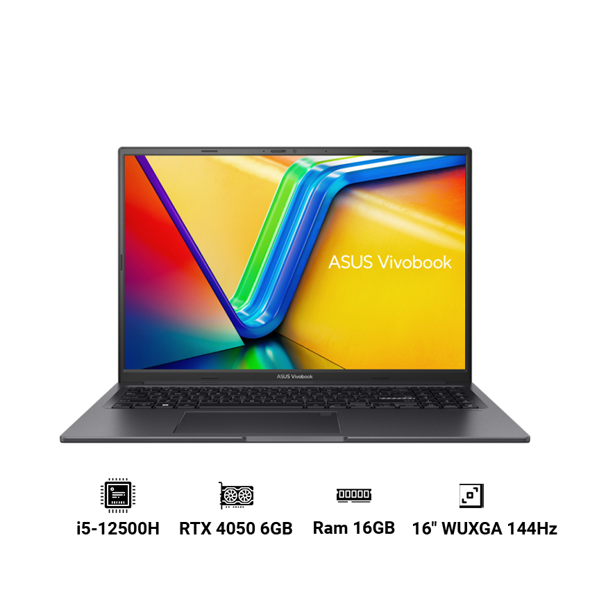 Laptop ASUS Gaming VivoBook K3605ZU-RP296W ( I5-12500H | 16GB | 512GB | RTX 4050 | 16 inch WUXGA | Win 11 Home | Đen )