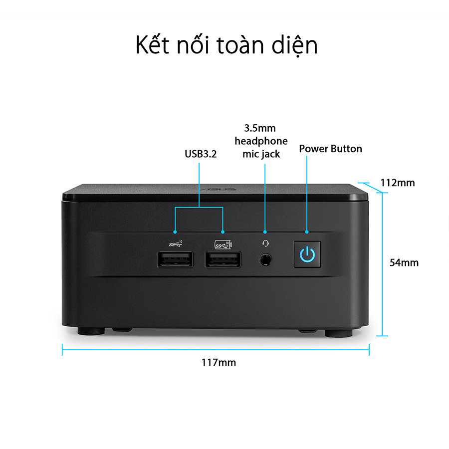 PC Mini ASUS NUC 13 Pro Tall RNUC13ANHI300001I (i3-1315U, Intel Iris Xe Graphics, Wi-Fi 6E AX211, Bluetooth 5.2)