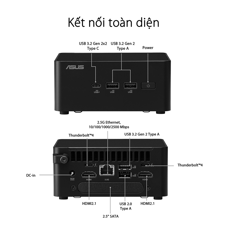 PC Mini Asus NUC 14 Pro RNUC14RVHU500001I (Ultra 5 125H, Intel Arc Graphics, Wi-Fi 6E AX211, Bluetooth 5.3)
