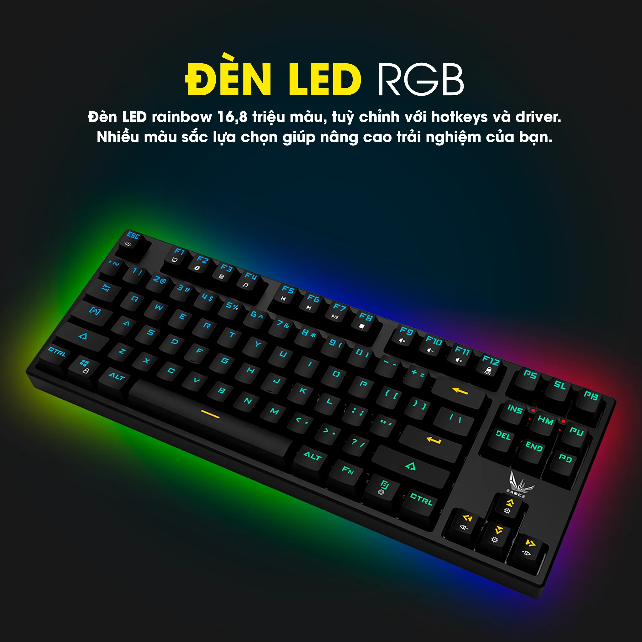 Bàn phím Cơ Gaming Zadez GT-015DK Đen