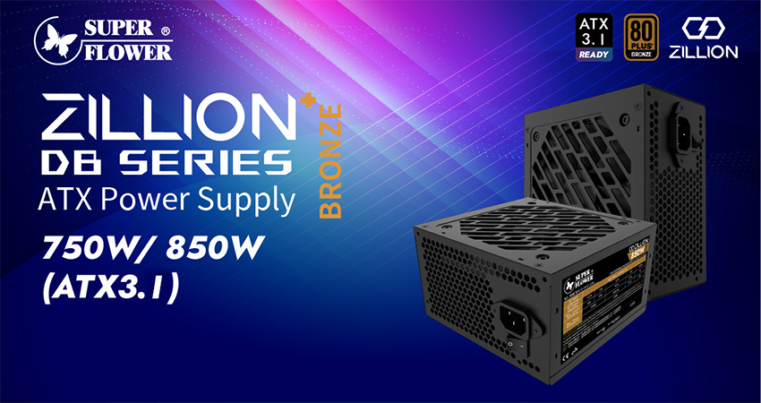 Nguồn Super Flower ZILLION DB Bronze 750W ATX 3.1 SF-750Z12DB-DA