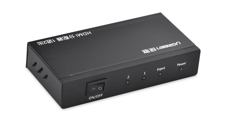 Bộ chia HDMI Ugreen 40201 (1 chia 2, Đen)