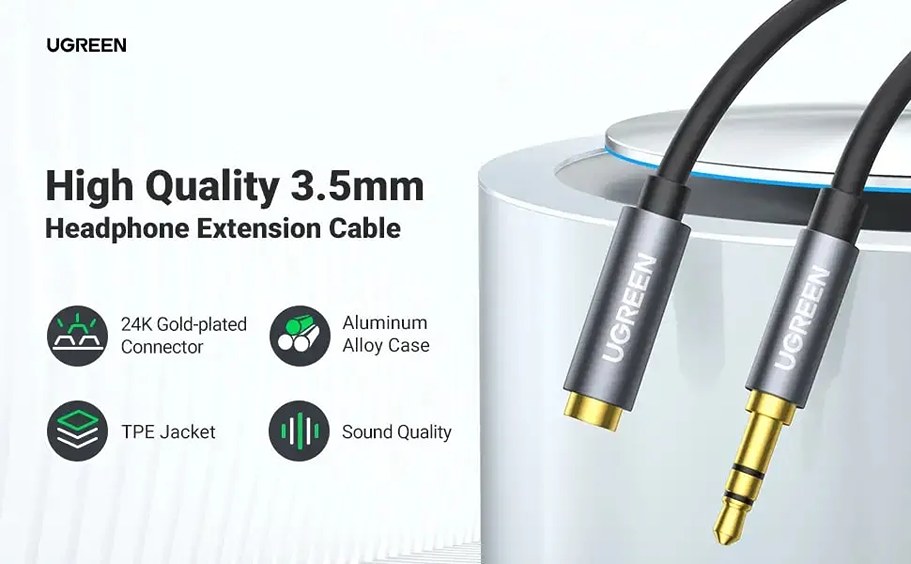 Cáp audio Ugreen 10593 3.5mm nối dài 