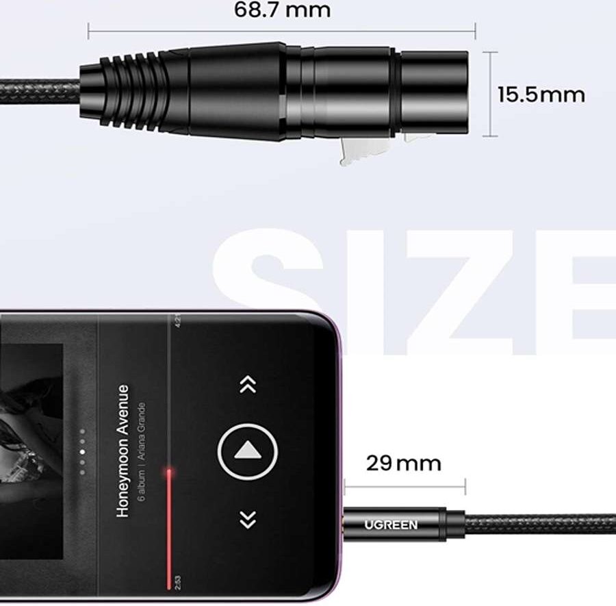 Cáp Audio Ugreen 20763 3.5mm to XLR (Dài 1m)