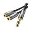 Cáp chia 2 cổng Audio 3,5mm dài 20cm Ugreen 10532 ( 1 dương sang 2 âm )