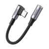 Cáp chuyển đổi Ugreen 80723 USB Type-C sang cổng Audio 3.5mm (Dài 10cm, Đen)