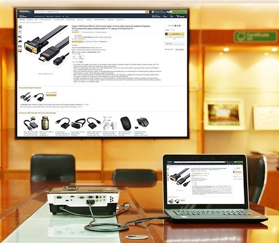Cáp Chuyển HDMI To VGA UGREEN 30449 Dài 1.5M, Đen