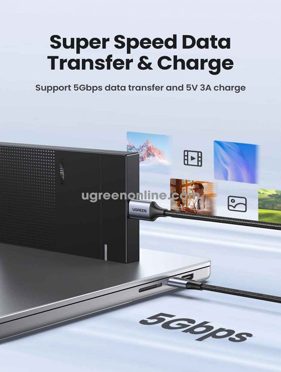 Cáp Micro-B to USB Type-C Ugreen 15232 (Dài 1m, Đen)