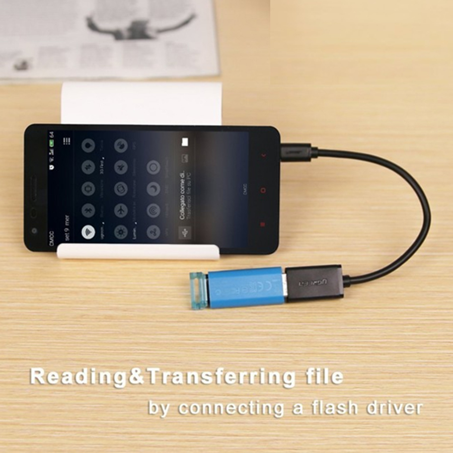 Cáp Micro USB 2.0 OTG Ugreen 10396 (Đen)